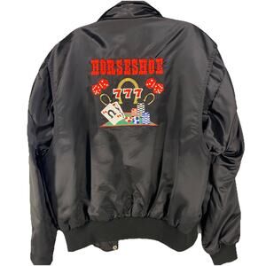 Vintage Binion's Horseshoe Satin Jacket Las Vegas Casino Adult M